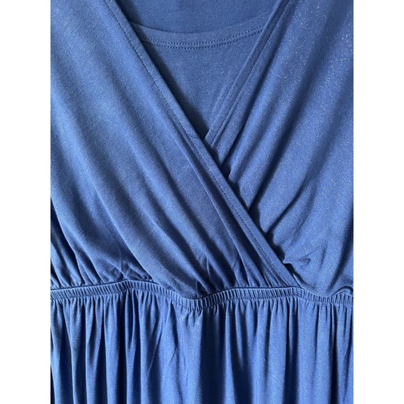 Lane Bryant Sleeveless Stretch Dress V Neck Blue Shimmer size 14/16 - Picture 6 of 11